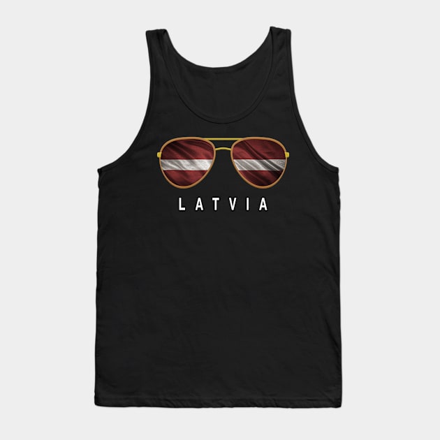 Latvia Sunglasses, Latvia Flag, Latvia gift ,  Latvian , Tank Top by JayD World